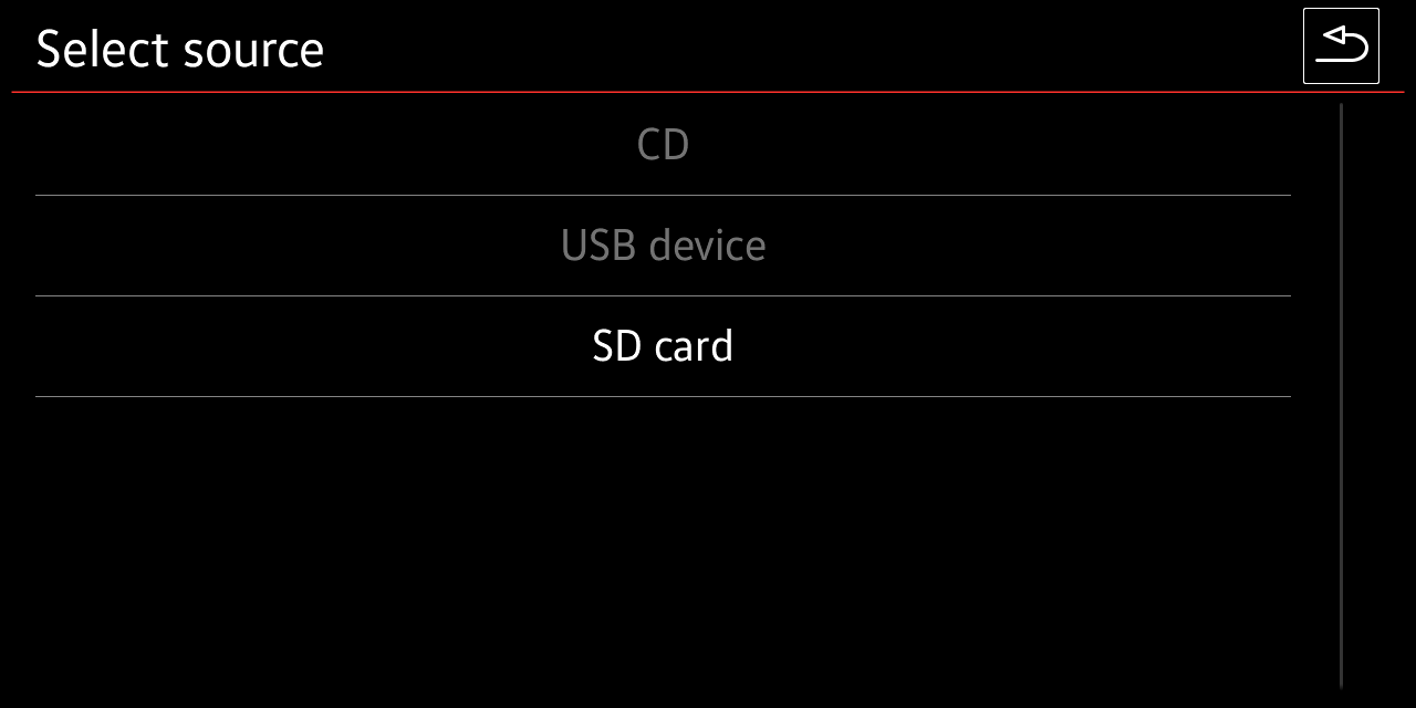 select SD card