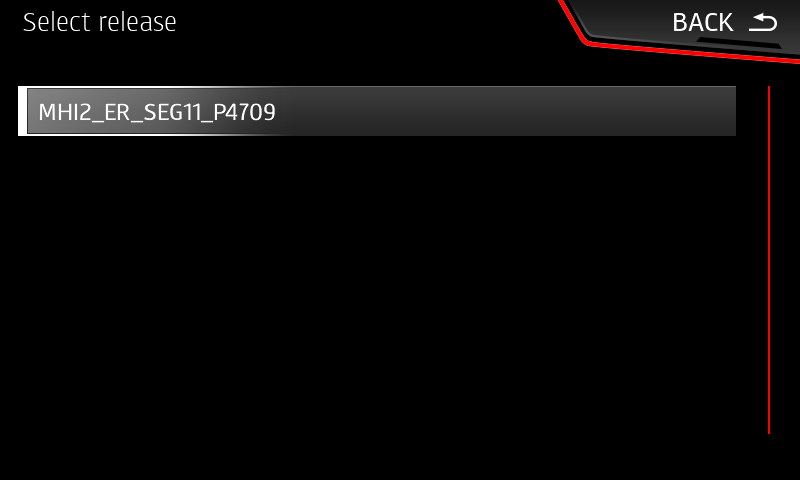 FW update details - in this case TRAIN is shown