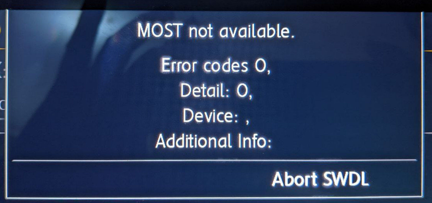 MOST not available error
