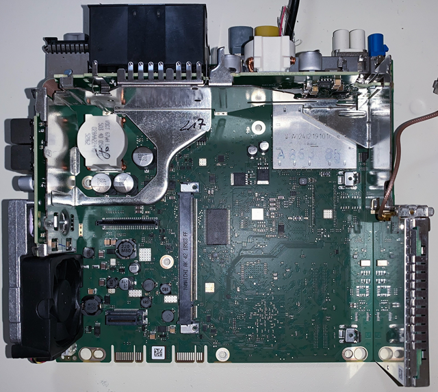 RCC board top view with MMX board removed