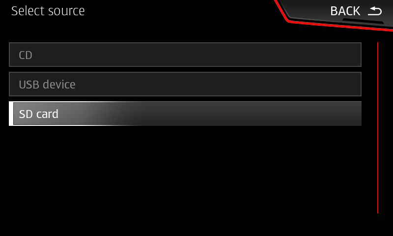 select SD card