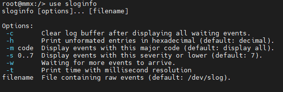 -w will continuously output syslog to shell