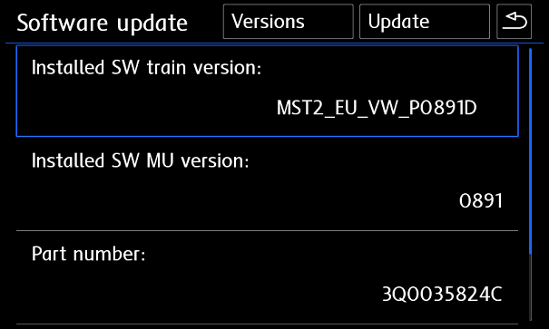 SW Train example with European Volkswagen firmware.