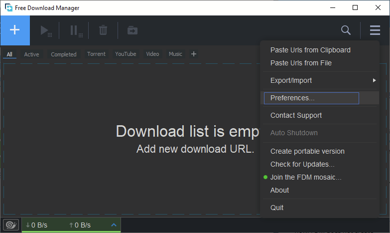 Enter Preferences