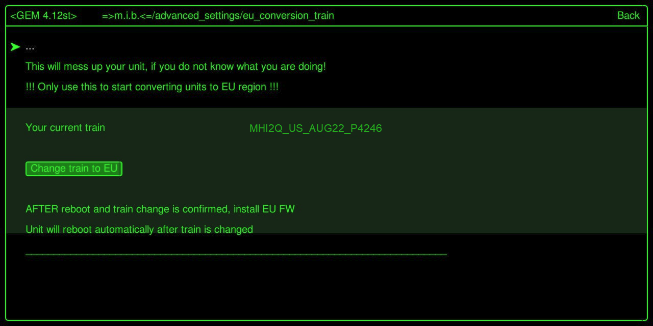Run "Change train to EU"